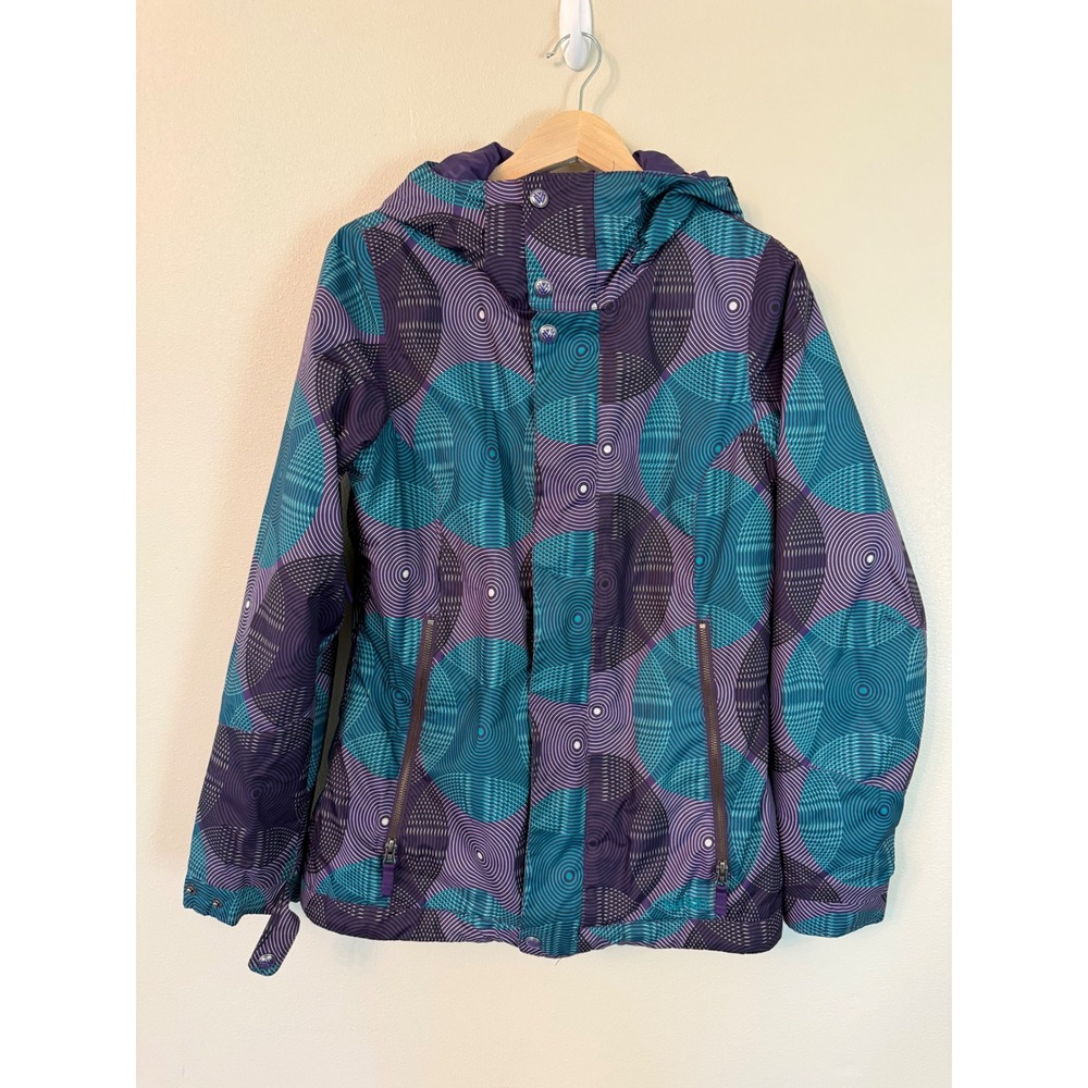 Burton The White Collection DRYRIDE Snowboard Jacket Purple Teal Size S